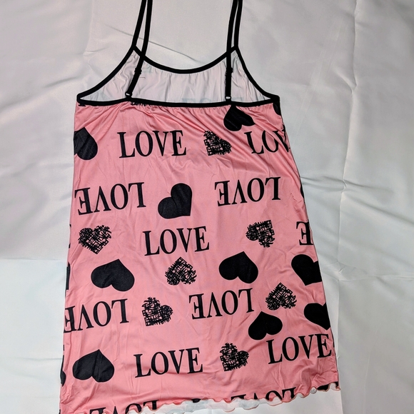 Pink Love Print Nightgown - Picture 2 of 2
